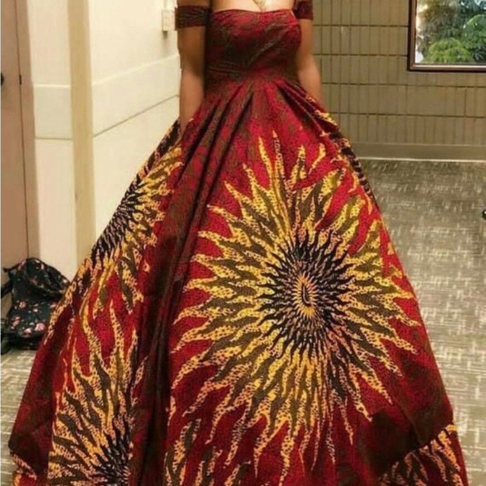 Formal African Print Balloon Dress.